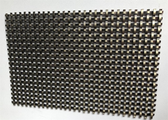Pra Crimped Stainless Steel Tembaga Plating Woven Wire Mesh Untuk Dinding Lorong