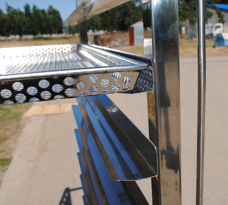 Plat Fda Stainless Steel Rack Trolley Stray Pan yang Dapat Disesuaikan