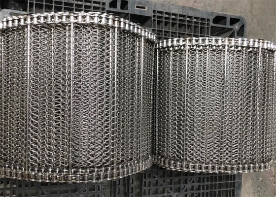 Rantai baja tahan karat Ss 304 Spirale Conveyor Belt Metal Balance Weave 180 derajat
