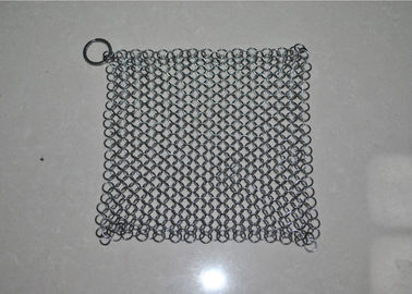 4X4 Inch 316L Stainless Steel Chainmail Scrubber untuk Cast Iron Pan