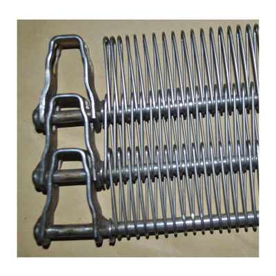 Food Grade Metal Stainless Steel Spiral Wire Conveyor Mesh Belt dengan rantai untuk tungku oven memuaskan 310 s SS dehidrator