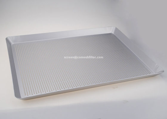 Nampan Kue Aluminium Persegi Panjang Logam Berlubang Kustom Untuk Dapur