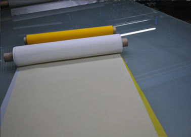 150 Micron White Polyester Printing Mesh Dengan Tenunan Polos Dan Ketahanan Aus