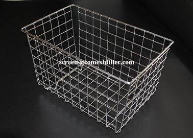 Disesuaikan 304 Stainless Steel Mesh Basket, Rectangular Metal Storage Basket