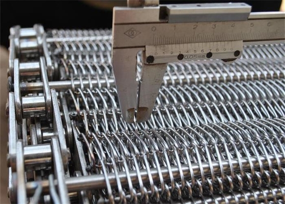 Harga yang bagus Food Grade 0.5mm Wire Mesh Conveyor Belt 304 Stainless Steel Chain Link Spiral on line