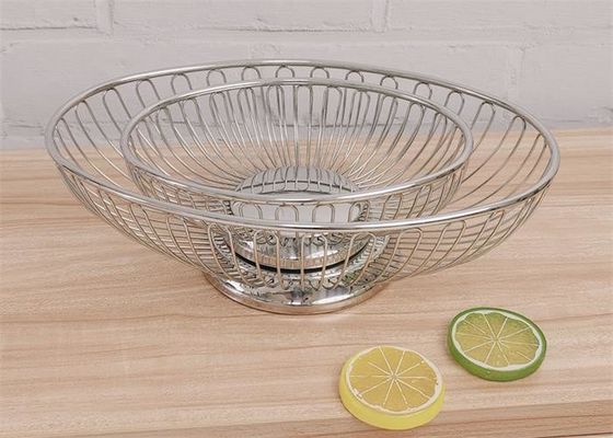 Harga yang bagus 304 stainless steel basket buah basket roti basket bundar oval kawat menghasilkan basket on line
