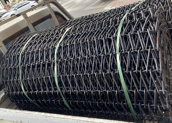 Harga yang bagus Sabuk Konveyor Wire Mesh Tenun Keseimbangan Baja Mangan Tugas Berat on line