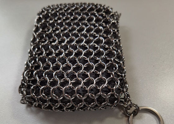 Harga yang bagus Grade Makanan 4x4 5x5 6x6 6x8 Inch 304 316 Stainless Steel Chainmail Scrubber Untuk Pembersihan on line
