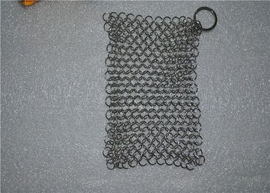 Harga yang bagus 304 6 * 8 Inch Stainless Steel Chainmail Scrubber / Chainmail Cast Iron Scrubber on line