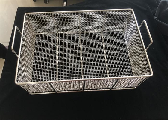 Harga yang bagus Custom Made Stainless Steel Woven Mesh Rumah Sakit Steril Peralatan Storage Basket on line