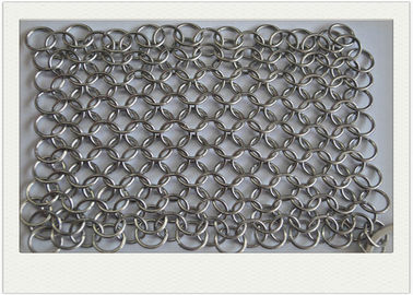 Harga yang bagus 6 * 8 Stainless Steel Chainmail Scrubber / Pembersih Rantai Besi Cor Tidak Beracun on line