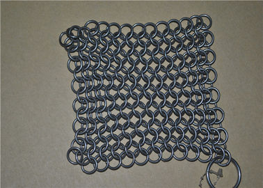 Harga yang bagus 7 * 7 inci Stainless Steel Wire Mesh Scrubber / Chainmail Cast Iron Cleaner on line