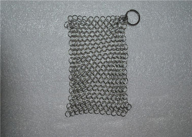 Harga yang bagus Bentuk Persegi Stainless Steel Chainmail Cast Iron Cleaner Ringan on line
