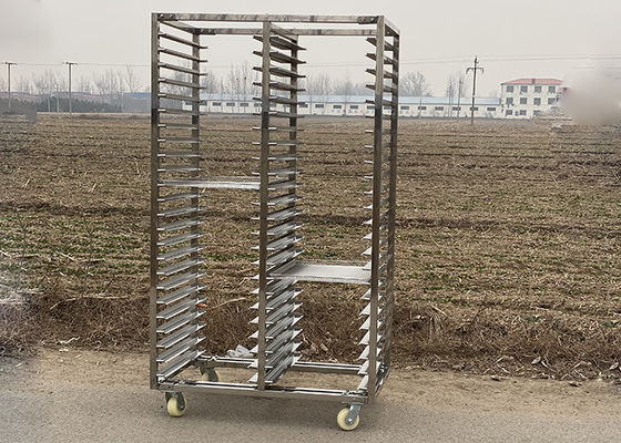 Harga yang bagus Roti toko roti stainless steel pendingin rak Trolley untuk Rotary Oven on line