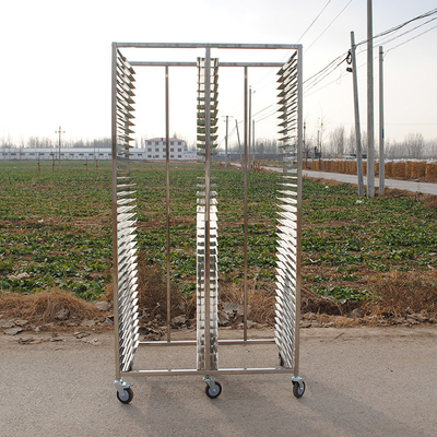 Harga yang bagus Food Grade Long Service Time Polishing Stainless Steel Bakery Trolley Untuk Produksi Bakery on line
