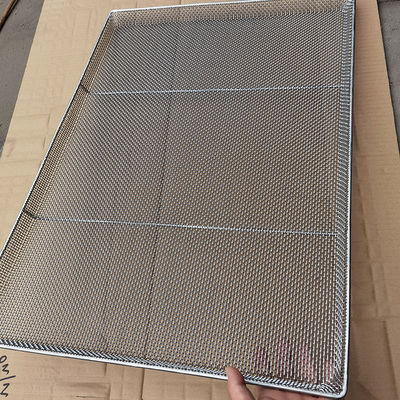 Harga yang bagus Tahan 660 mm x 450 mm stainless steel 304 Wire Mesh Tray untuk baking pengeringan pendinginan industri makanan on line