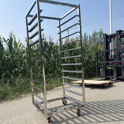 Harga yang bagus Rak pendingin baja tahan karat komersial Tray Bakery Trolley untuk baking on line