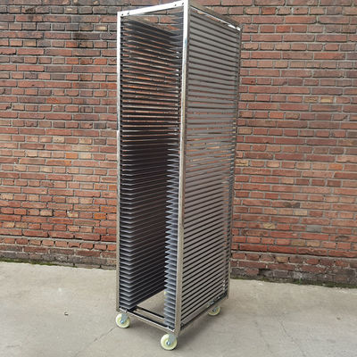 Harga yang bagus Heavy Duty 30 Tiers 304 Stainless Steel Bakery Rack Tray Trolley for Rotary Oven on line