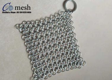 Harga yang bagus 4X4 Inch Cincin Mesh Stainless Steel Pot Scrubber Untuk Bentuk Persegi Dapur on line