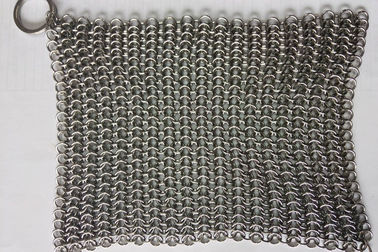 Harga yang bagus 6 * 8 Inch Stainless Steel Cast Iron Skillet Cleaner Chainmail Scrubber Untuk Cast Iron Pan on line