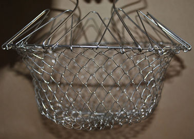 Harga yang bagus Keranjang Mesh Stainless Steel Deep Fryer Lipat, Keranjang Goreng Wire Mesh on line