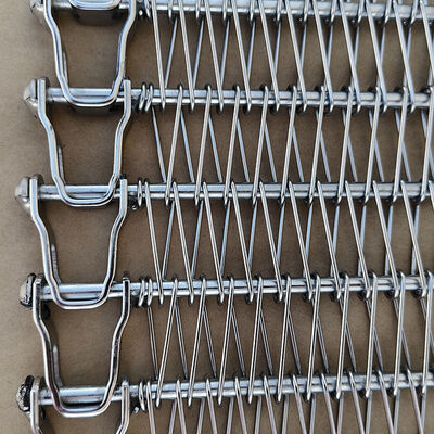 Harga yang bagus Custom 304 316 stainless steel Balance Weave Wire Mesh Spiral Freezer Conveyor Belt untuk pengolahan makanan on line