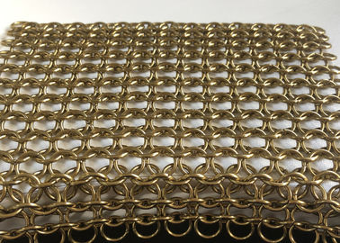 Harga yang bagus Emas Stainless Steel Cincin Dekoratif Wire Mesh / Chain Link Mesh Untuk Tirai on line