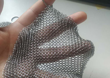 Harga yang bagus FDA 12x12cm Cincin Dilas 304 Stainless Steel Chainmail Scrubber on line