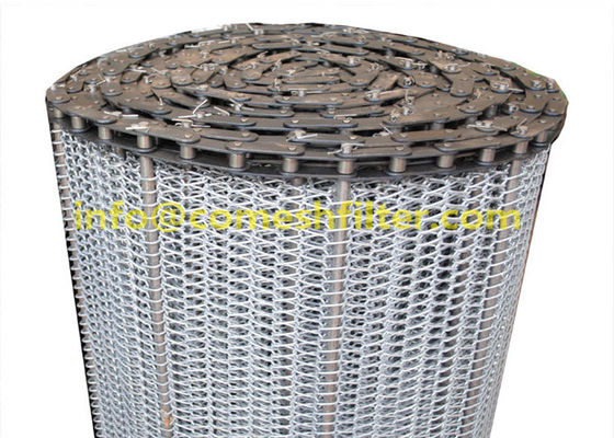 Harga yang bagus Suhu Tinggi Galvanized Carbon Steel Metal Mesh Conveyor Chain Driven Belt untuk pengeringan kayu oven on line