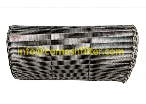 Harga yang bagus Stainless Steel 304 Spiral Eyelink Eye Link Flex Wire Mesh Ring Conveyor Belt dengan Rantai untuk tunnel freezer on line