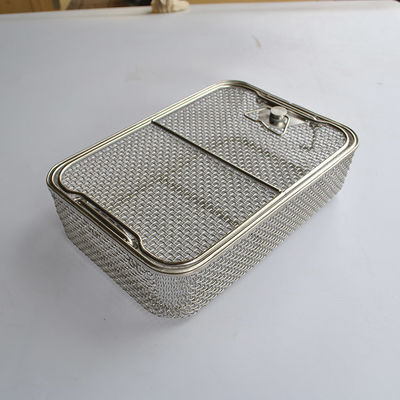 Harga yang bagus Stainless Steel Silver Wire Mesh Tray Mensterilkan Tahan Korosi on line