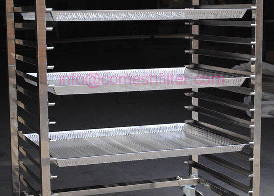 Harga yang bagus 20layer Ss316 Bakery Tray Rack Trolley Dengan Roda on line
