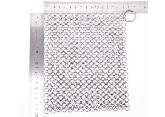 Harga yang bagus Food Grade 4 '' 5 '' 6 '' 7 '' 8 '' Stainless Steel Chainmail Scrubber Untuk Besi Cor on line