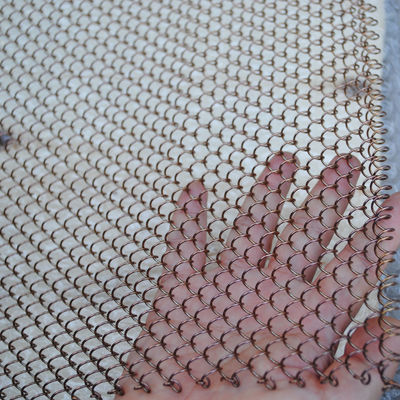 Harga yang bagus 4*4 mm Lubang aluminium Perunggu Bulat Tirai Mesh Logam Arsitektur on line
