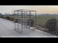 Ukuran yang disesuaikan stainless steel tray rak trolley
