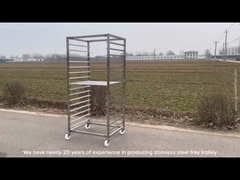 Trolley bakery dari stainless steel kelas makanan 201 304