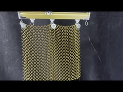 Perhiasan Aluminium Gold Coil Mesh Ceiling Curtain