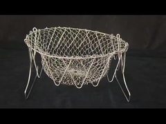 Stainless Steel Chef Basket Colander Untuk Penggorengan / Uap / Rebus