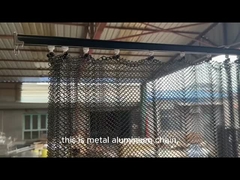 Warna Emas Fasad Dekoratif Metal Coil Drapery Spiral Weave Curtain