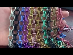 Emas Anodized Chain Mail Dekoratif Metal Link Mesh Curtain Aluminium Alloy Coil Drapery