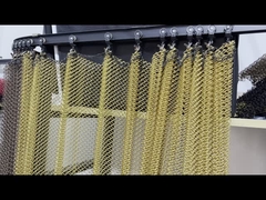 Dekoratif Gold Metal Mesh Curtain Metal Wire Mesh Curtain untuk Desain Interior