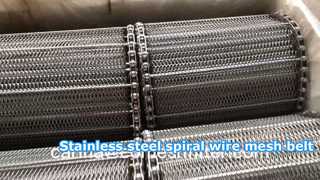 SS316 Spiral Wire Mesh Conveyor Belt Tahan Korosi untuk Jalur Makanan Kimia