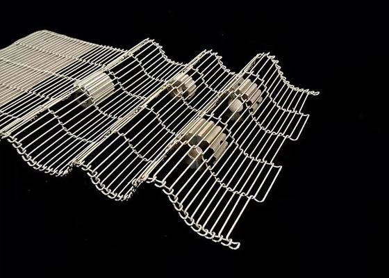 3mm Wire Mesh Conveyor Belt Stainless Steel Flat Flex Untuk Cokelat