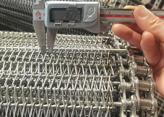 Spiral Heat Resistant 304 Wire Mesh Conveyor Belt Untuk Industri Oven Baking