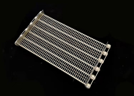 Ss 201 304 Stainless Steel Wire Mesh Belt Flex Wire Ring Eye Link Dengan Rantai