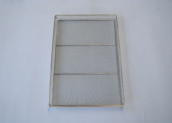304 316 Stainless Steel Wire Mesh Tray Food Grade Ukuran Kustom Disetujui FDA