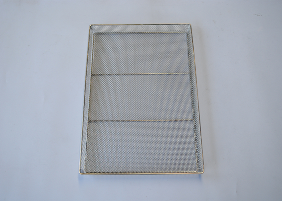 Harga yang bagus 304 316 Stainless Steel Wire Mesh Tray Food Grade Ukuran Kustom Disetujui FDA on line