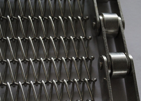 304 Stainless Steel Conveyor Chain Wire Mesh Belt, Tahan Suhu Tinggi