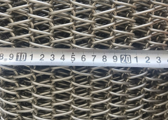 Stainless Steel 2080 Spiral Wire Mesh Conveyor Belt Tahan Panas 1050 Derajat