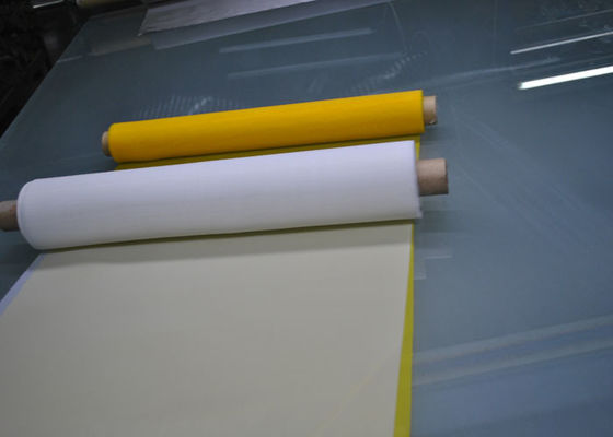 Sablon Mesh Polyester Sertifikat FDA Dengan Putih Dan Kuning